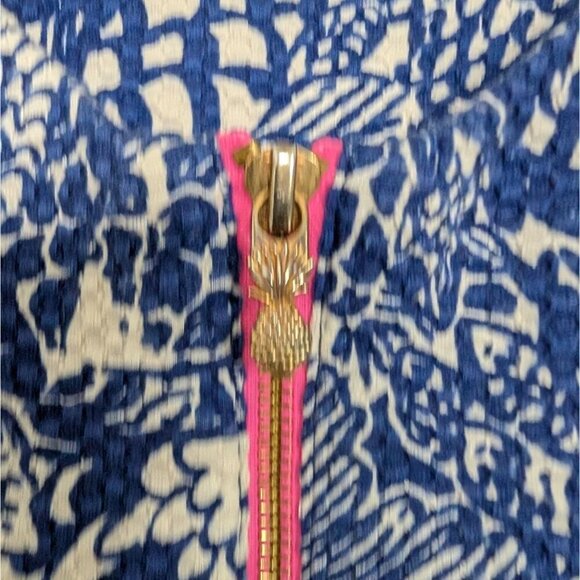 Lilly Pulitzer for Target Dress Womens Size 4 Blue Upstream Fish Shift Stretch - Picture 5 of 11